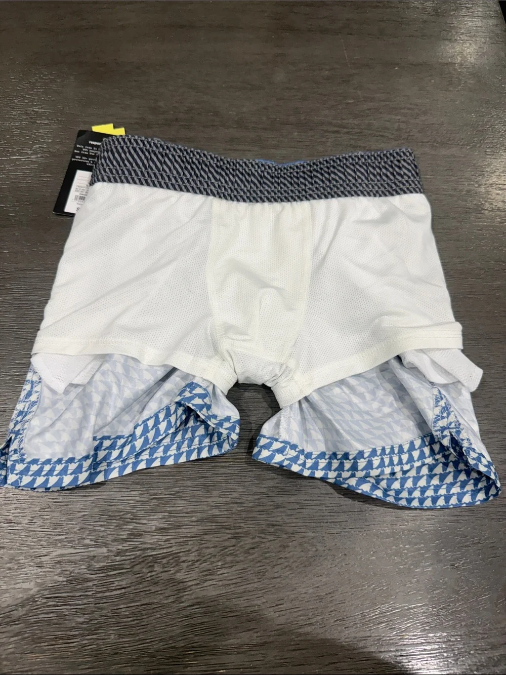 art class Boys Blue Solid and Light Blue Patterned Swim Trunks Set